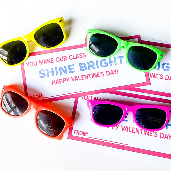 FREE SHINE BRIGHT Sunglasses Valentine's Printable Download