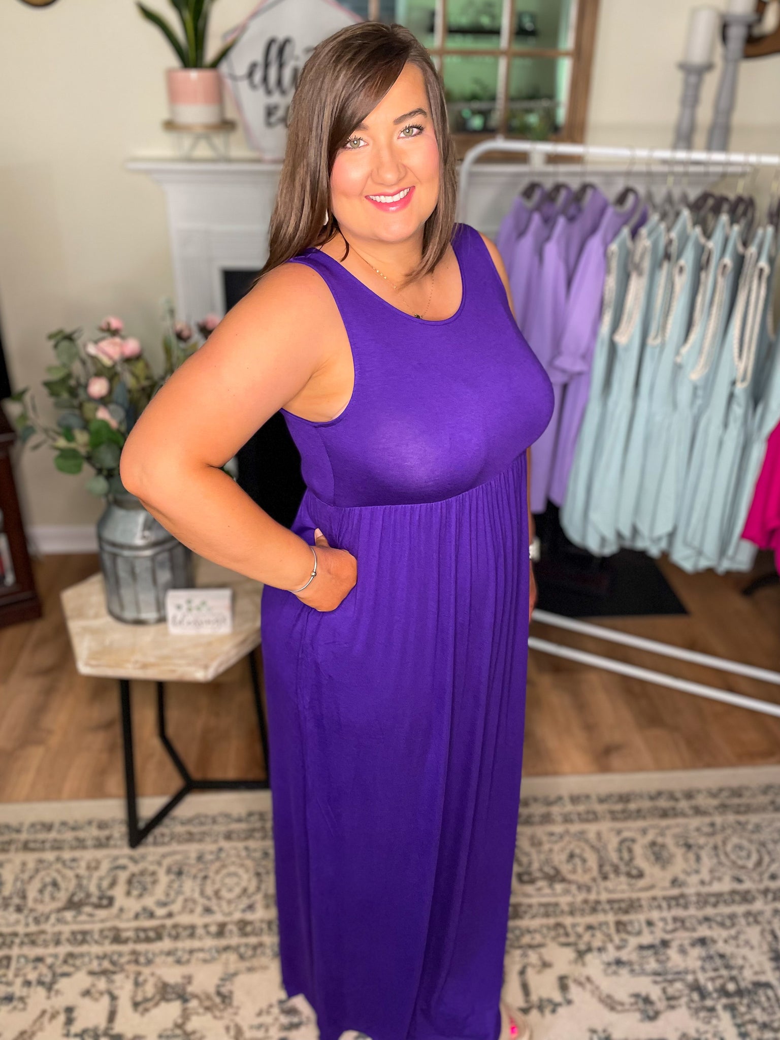 Purple Sleeveless Maxi Dress