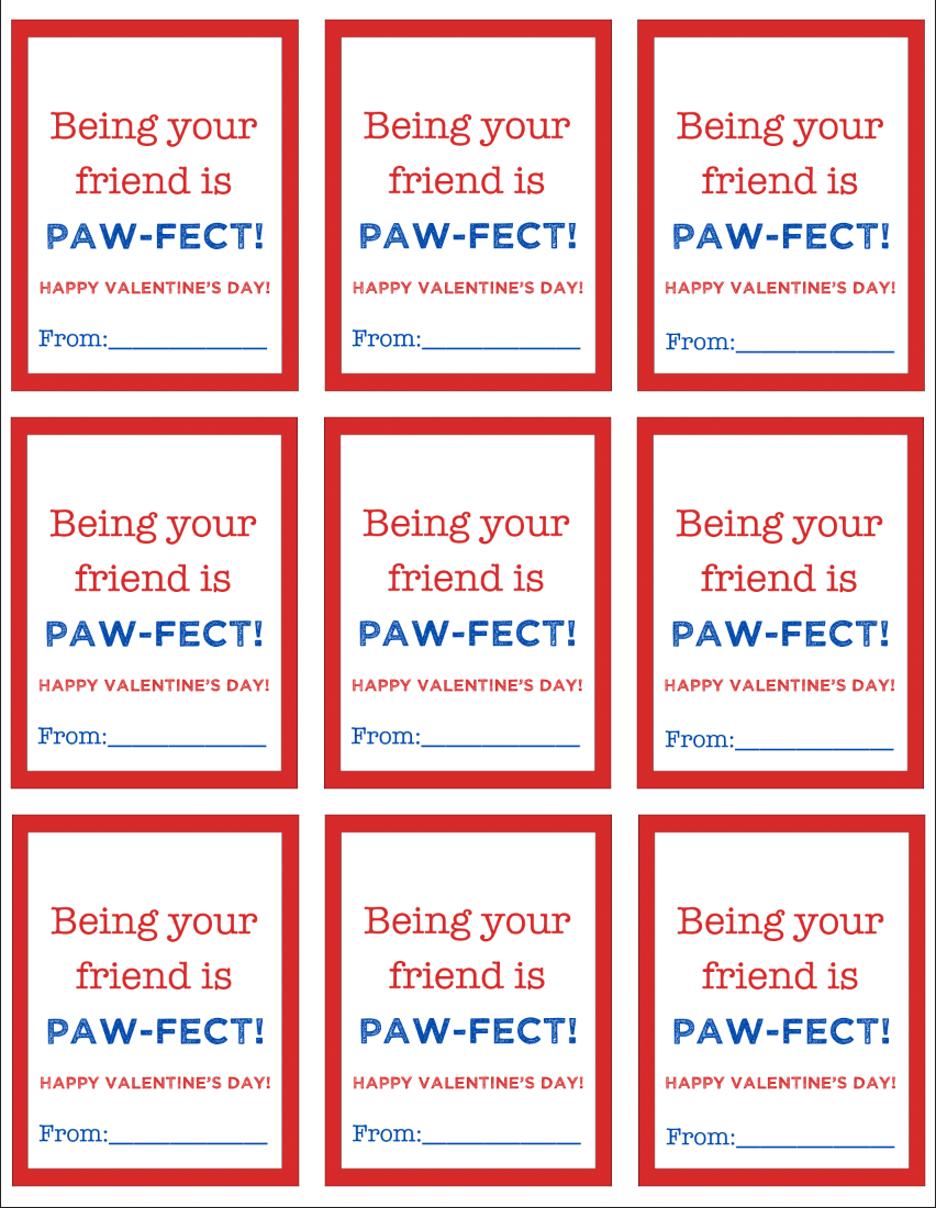 FREE PAW-FECT Valentine's Printable Download
