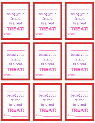 FREE TREAT Valentine's Printable Download (pink and purple)