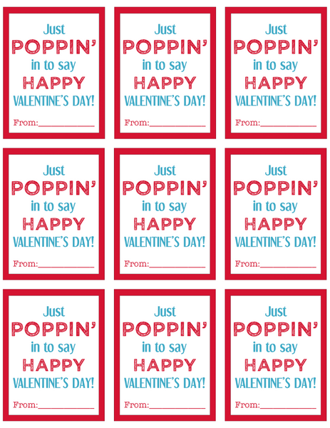 FREE POPPIN' Valentine's Printable Download